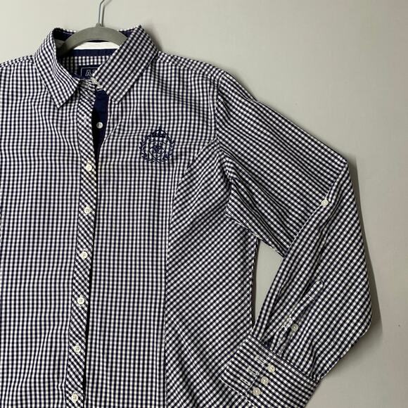 Ariat Men Shirt L Blue Check Collared Button Up Gingham Adult Fit for a Rider - Picture 3 of 11